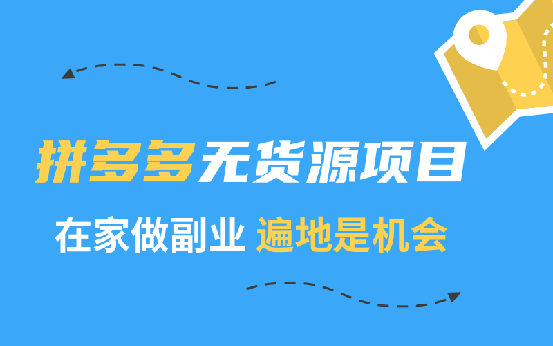 每月多赚2-10万的副业，拼多多无货源项目