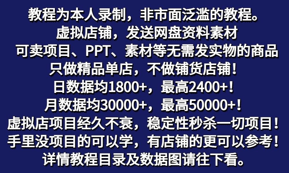拼多多虚拟电商训练营月入50000+你也行，暴利稳定长久，副业首选-  -