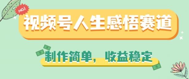 视频号人生感悟赛道，制作简单，收益稳定【揭秘】-  -