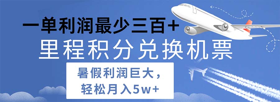 （11385期）2024暑假利润空间巨大的里程积分兑换机票项目，每一单利润最少500-  -