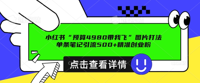小红书图片引流打法,一张图片引爆创业粉 私信回不完,单条笔记引流500+精准创业粉bbb-97网赚-左键博客