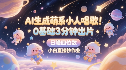 AI生成萌系小人唱歌，0基础3分钟出片，28个作品涨粉8.9W，单条最高19W赞，日入四位数，小白直接抄作业 &#8211; 左键博客