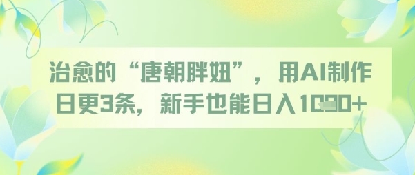 治愈的“唐朝胖妞”，用AI制作日更3条，新手也能日入多张 &#8211; 左键博客
