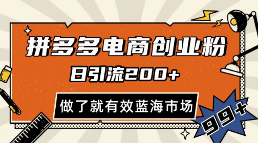 拼多多引流电商创业粉，日引200+，可矩阵放大，做了就有效【揭秘】 &#8211; 左键博客