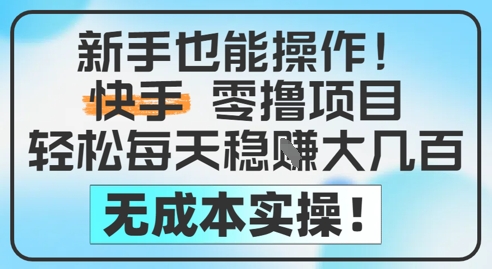 新手也能操作，快手零撸挣米，轻松每天挣2-5张，完全无成本 &#8211; 左键博客