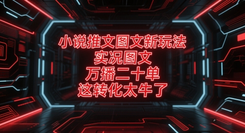 小说推文图文新玩法，实况图文，万播二十单，这转化太牛了！ &#8211; 左键博客