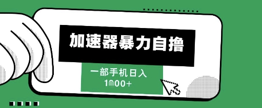 205新风口,加速器暴力自撸,单机日入1k+【揭秘】 – 左键博客