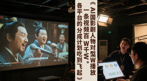 AI三国影视剧人物对口型唱歌玩法，一条视频百W千W播放，各平台的分成计划吃到飞起 &#8211; 左键博客