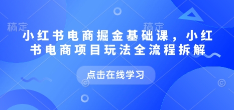 小红书电商掘金课，小红书电商项目玩法全流程拆解（更新5月） &#8211; 左键博客