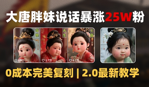 AI大唐胖贵妃说话2.0，40条视频暴涨40w粉，附独家变现攻略 &#8211; 左键博客
