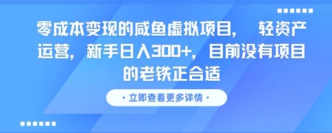 零成本变现的咸鱼虚拟项目， 轻资产运营，新手日入3张+，目前没有项目的老铁正合适 &#8211; 左键博客