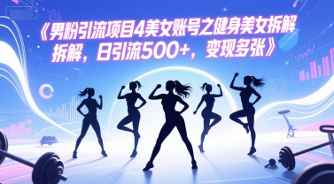 男粉引流项目4美女账号之健身美女拆解，日引流500+，变现多张 &#8211; 左键博客