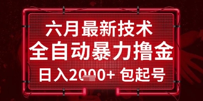 六月最新技术全自动暴力撸金，稳定日入2k+包起号，长期稳定【揭秘】 &#8211; 左键博客