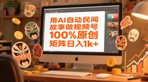 用AI自动民间故事做视频号，100%原创，矩阵日入1k+ &#8211; 左键博客