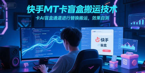 快手MT卡盲盒搬运技术，卡AI盲盒通道进行替换搬运，效果自测 &#8211; 左键博客