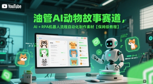 油管AI动物故事赛道,AI+RPA机器人流程自动化制作素材【保姆级教程】 – 左键博客