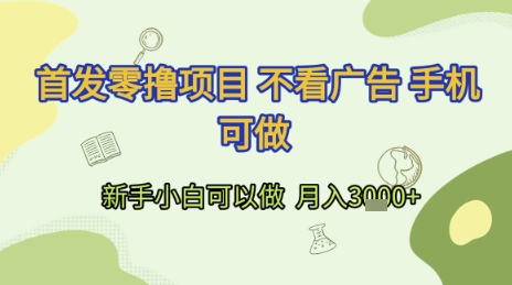 首发零撸项目 不看广告 手机可做 新手小白可以做  月入3k+【揭秘】 &#8211; 左键博客