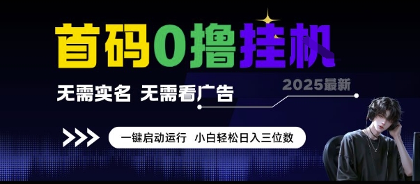 首码0撸挂G项目，无需实名无需看广告 一键启动运行，小白轻松日入三位数【揭秘】 &#8211; 左键博客