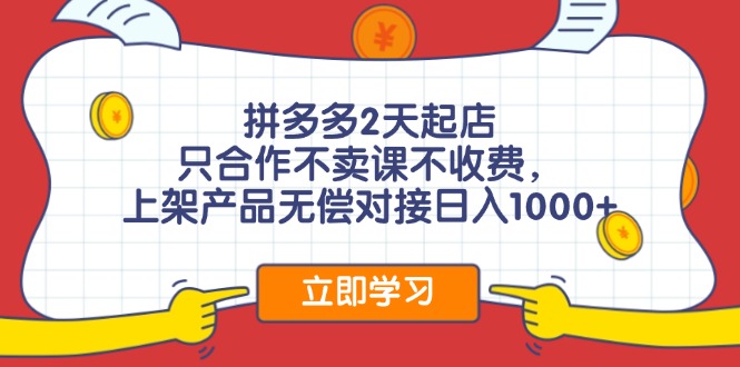 （12356期）拼多多0成本开店，只合作不卖课不收费，0成本尝试，日赚千元+-左键博客