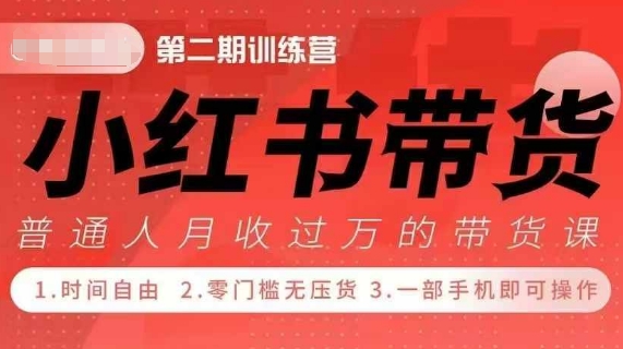 小Red书带货42天训练营 2.0版，宝妈+自由职+上班族+大学生，提高副业收入的大红利项目-左键博客